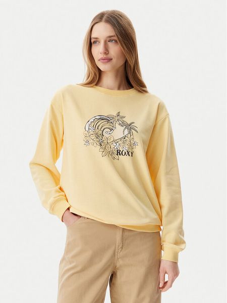 Roxy Bluza ERJFT04963 Żółty Regular Fit. Żółte bluzy bez kaptura damskie Roxy, s, z bawełny. Za 149.99 zł.