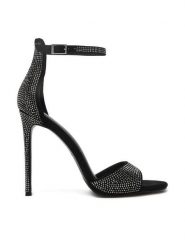 Eva Minge Sandały EO-MARA-LT2360LX-157 Czarny. Czarne sandały damskie Eva Minge, bez wzorów, ze skóry, bez obcasa, na szpilce. Za 479.99 zł.