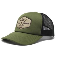 Czapka Trucker - Wyściełana / Rozmiar uniwersalny (Oliwkowy/Czarny). Zielone czapki męskie SURF MONKEY, z aplikacjami. Za 159.95 zł.