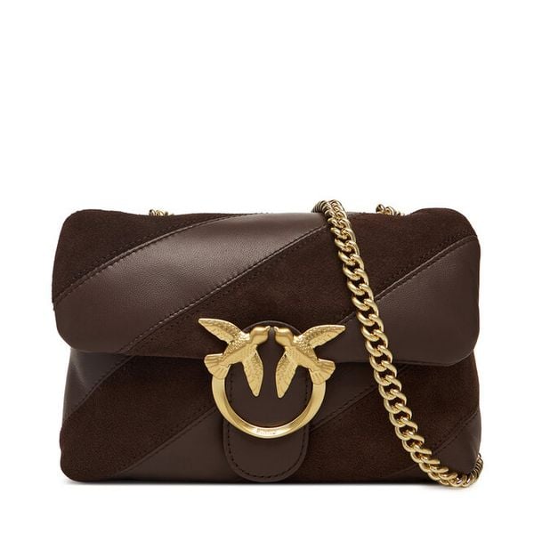 Torebka PINKO. Brązowe torebki klasyczne damskie Pinko, bez wzorów, wizytowe, bez kołnierzyka, bez ramiączek. Za 1,259.00 zł.