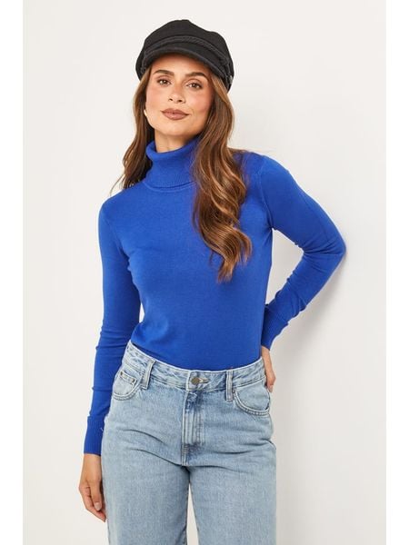 Soft Cashmere Golf w kolorze niebieskim rozmiar: 38/40. Niebieskie golfy damskie Soft Cashmere, bez wzorów, z kaszmiru, bez ramiączek. Za 143.45 zł.