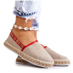 Materiałowe Espadryle Wsuwane Big Star JJ274879 Beżowe beżowy. Brązowe espadryle damskie bez wzorów, z materiału, bez obcasa. Za 205.59 zł.