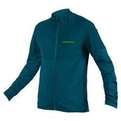 Bluza rowerowa męska Endura Singletrack Thermal FZ barra. Niebieskie bluzy bez kaptura męskie ENDURA, bez wzorów, sportowe, bez kołnierzyka, bez ramiączek. Za 449.99 zł.