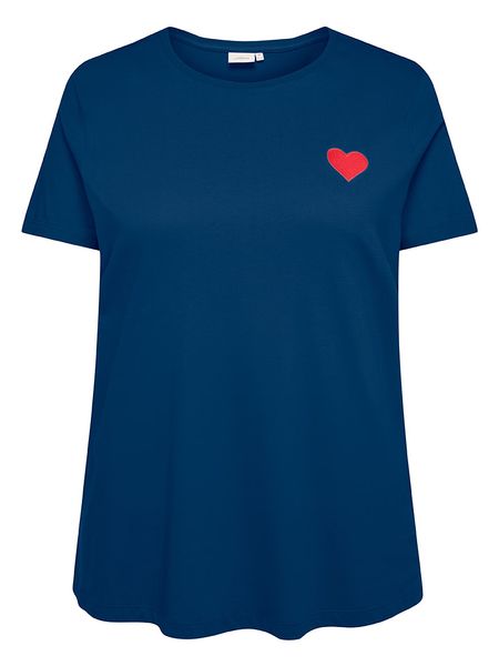 ONLY Carmakoma Koszulka w kolorze niebieskim rozmiar: XS-40/42. Niebieskie t-shirty damskie Only Carmakoma, xs, bez wzorów, z bawełny, bez kołnierzyka. Za 36.95 zł.
