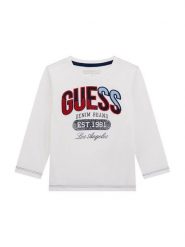 Guess Bluzka N5BI06 I3Z14 Biały Regular Fit. Białe t-shirty chłopięce Guess, z aplikacjami, z bawełny, bez ramiączek. Za 119.99 zł.