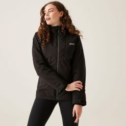 Kurtka trekkingowa ocieplana dla kobiet Regatta HIGHTON. Czarne kurtki damskie Regatta. Za 299.99 zł.