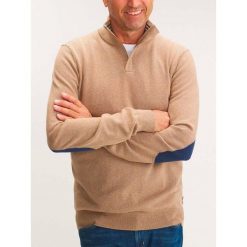 Sweter Męski TBS Malikcam. Brązowe swetry męskie Tbs, na zimę, m, bez wzorów, bez kołnierzyka. Za 289.45 zł.