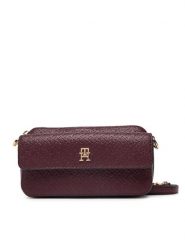 Tommy Hilfiger Torebka Th Icon Camera Bag Mono AW0AW18922 Bordowy. Czerwone listonoszki damskie Tommy Hilfiger, bez wzorów, ze skóry, bez dodatków. Za 529.99 zł.