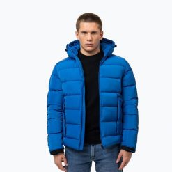 Kurtka zimowa męska Pitbull Airway 4 Padded Hooded. Niebieskie kurtki męskie PITBULL, na zimę, m, bez wzorów, z materiału, bez kaptura. Za 339.99 zł.