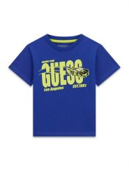 Guess T-Shirt N6RI00 K8HM4 Niebieski Regular Fit. Niebieskie t-shirty chłopięce Guess, z aplikacjami, z bawełny, bez ramiączek. Za 89.99 zł.