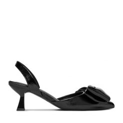 Czółenka JENNY. Czarne czółenka damskie Jenny, bez wzorów, bez obcasa. Za 129.99 zł.