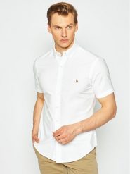 Polo Ralph Lauren Koszula Poplin 710787736 Biały Slim Fit. Białe koszule męskie Polo Ralph Lauren, m, bez wzorów, z bawełny, bez kołnierzyka, bez ramiączek. Za 389.99 zł.