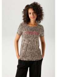 Aniston Koszulka w kolorze beżowo-czarnym rozmiar: 40. Brązowe bluzki damskie Aniston, bez wzorów, bez kołnierzyka, bez ramiączek. Za 47.94 zł.