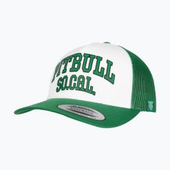 Czapka z daszkiem męska Pitbull SO.CAL. Retro Trucker. Zielone czapki męskie PITBULL, bez wzorów, z bawełny, retro. Za 139.99 zł.