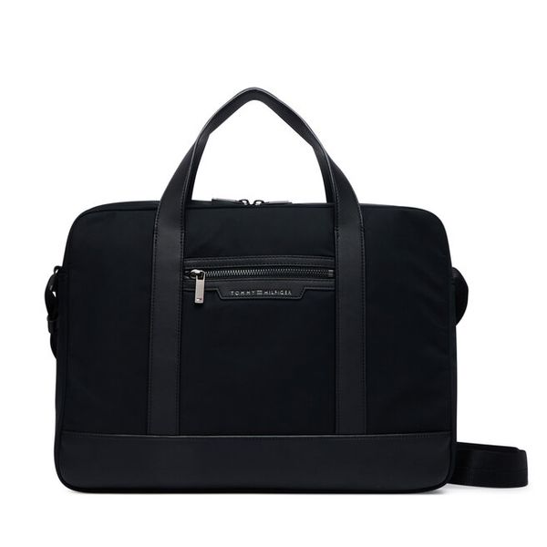 Torba na laptopa Tommy Hilfiger. Czarne torby na laptopa damskie Tommy Hilfiger, bez wzorów, z nylonu. Za 649.99 zł.
