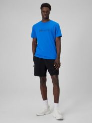 4F Spodenki dresowe męskie - czarne M. Czarne szorty męskie 4f, bez wzorów, z dresówki. Za 129.99 zł.