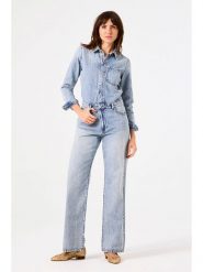 Garcia Kombinezon dżinsowy w kolorze błękitnym rozmiar: M. Niebieskie kombinezony damskie Garcia, m, bez wzorów, z bawełny, bez kołnierzyka, bez ramiączek. Za 174.43 zł.