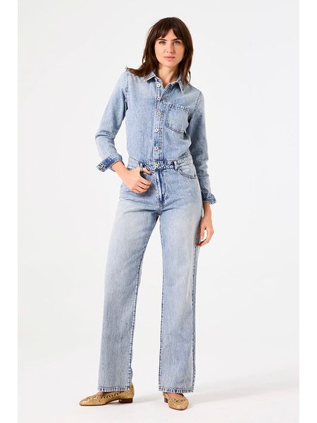 Garcia Kombinezon dżinsowy w kolorze błękitnym rozmiar: M. Niebieskie kombinezony damskie Garcia, m, bez wzorów, z bawełny, bez kołnierzyka, bez ramiączek. Za 174.43 zł.