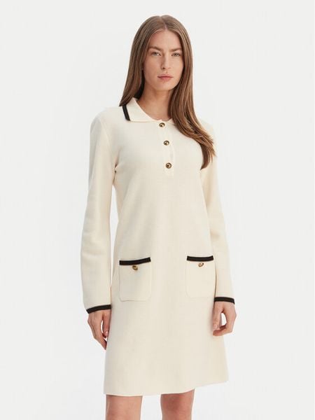 Luisa Spagnoli Sukienka dzianinowa Mariolina 100305 Beżowy Regular Fit. Brązowe sukienki damskie Luisa Spagnoli, m, bez wzorów, z dzianiny, bez kołnierzyka, bez ramiączek. Za 1,789.00 zł.