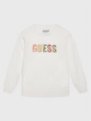 Guess Sweter K3GR00 Z36I0 Biały Regular Fit. Białe swetry dziewczęce Guess, z aplikacjami, z syntetyku, bez kołnierzyka. Za 219.99 zł.