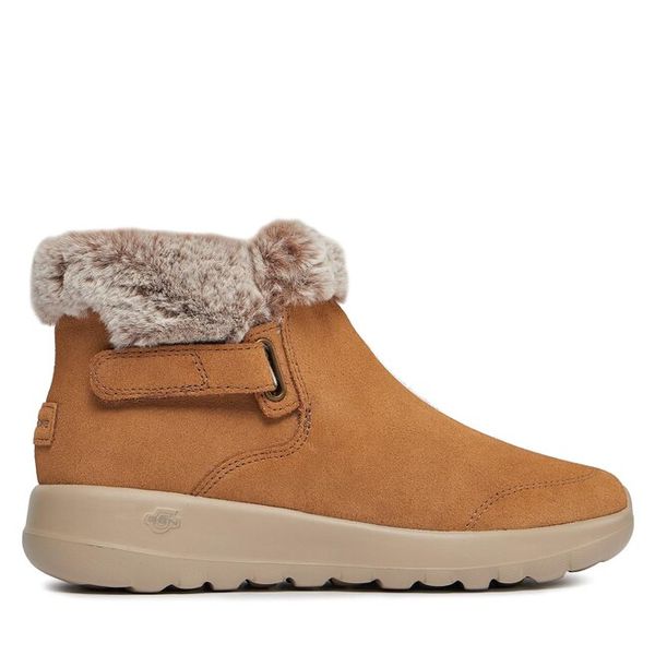 Botki Skechers. Brązowe botki damskie Skechers, bez obcasa, na płaskiej podeszwie, bez zapięcia. Za 339.99 zł.