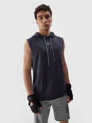 4F Bluza dresowa bez rękawów z kapturem męska M. Niebieskie bluzy z kapturem męskie 4f, m, z bawełny. Za 149.99 zł.