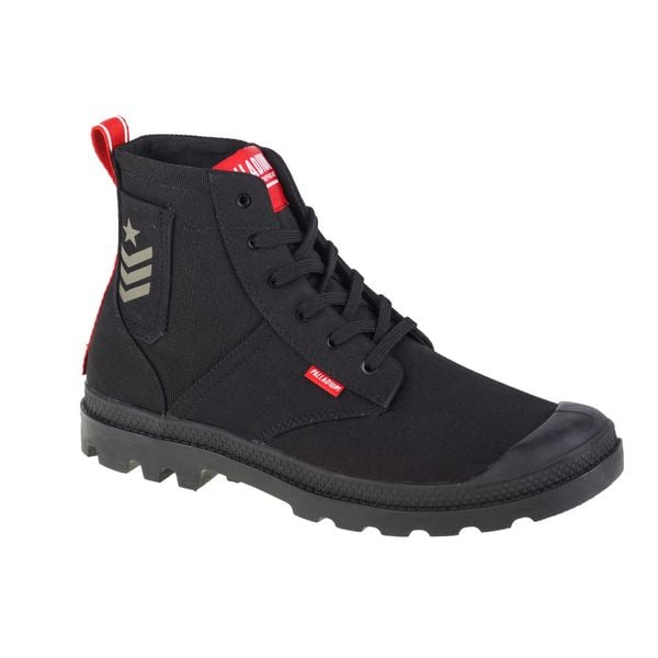 Buty sportowe Sneakersy unisex, Palladium Pampa Hi Army. Czarne buty sportowe na co dzień damskie Palladium, bez wzorów, z materiału, trekkingowe. Za 349.99 zł.