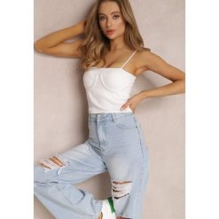 Biały Top Gorsetowy Phellusa. Białe topy damskie Renee, s, bez wzorów, z bawełny, bez kołnierzyka. Za 74.99 zł.
