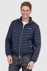 ARMANI EXCHANGE Granatowa puchowa kurtka przejściowa. Niebieskie kurtki męskie Armani Exchange, l, bez wzorów, z puchu, bez kaptura. W wyprzedaży za 559.99 zł.
