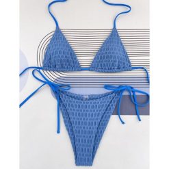 Bikini z wiązaniem na plażę i basen Folkea. Zielone bikini damskie Intica, bez wzorów. Za 119.00 zł.