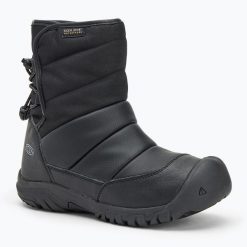 Śniegowce juniorskie KEEN Puffrider WP. Czarne buty zimowe męskie Keen, na zimę, bez zapięcia. Za 289.99 zł.