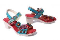 LAURA VITA 0006835 Beao 09 rouge, sandały damskie. Sandały damskie Laura Vita, bez wzorów, ze skóry, bez obcasa, na obcasie. Za 251.93 zł.