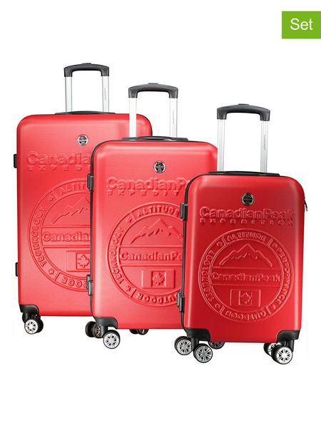Canadian Peak 3-częściowy zestaw "Stanislaeak" w kolorze czerwonym rozmiar: onesize. Czerwone walizki Canadian Peak, bez wzorów, z materiału. Za 404.99 zł.