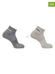 SALOMON Skarpety (2 pary) "Evasion Ankle" w kolorze szaro-beżowym rozmiar: 39-41. Brązowe skarpetki męskie Salomon, bez wzorów. Za 26.13 zł.