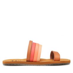 Klapki Billabong. Brązowe klapki damskie Billabong, bez wzorów, bez obcasa. Za 99.99 zł.