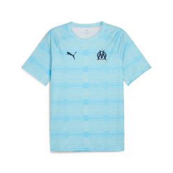 Koszulka rozgrzewkowa OM 2025/26. Niebieskie t-shirty sportowe męskie Puma, l, z materiału, bez ramiączek, na fitness i siłownię. Za 196.50 zł.