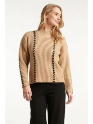 Smashed Lemon Sweter w kolorze beżowym rozmiar: S. Brązowe golfy damskie Smashed Lemon, s, z aplikacjami, bez ramiączek. Za 126.99 zł.