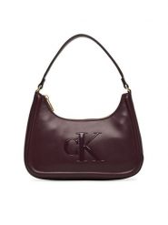 Calvin Klein Torebka Bold Ck Small Shoulder Bag LV04F3230G Bordowy. Czerwone torebki klasyczne damskie CALVIN KLEIN, bez wzorów, ze skóry, bez dodatków. Za 279.99 zł.