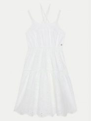 Guess Sukienka codzienna J5GK30 WH7D0 Biały Regular Fit. Białe sukienki dziewczęce Guess, z aplikacjami, z bawełny, bez ramiączek. Za 189.99 zł.