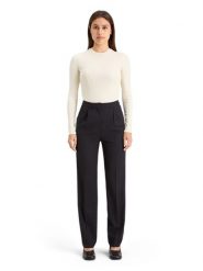 Scotch & Soda Spodnie w kolorze czarnym rozmiar: W27/L32. Czarne spodnie materiałowe damskie Scotch & Soda, bez wzorów, z materiału, z podwyższonym stanem. Za 162.49 zł.