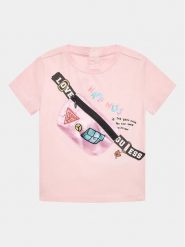Guess T-Shirt K3YI04 K6YW1 Różowy Regular Fit. Czerwone koszulki dziewczęce Guess, m, z aplikacjami, z bawełny, bez ramiączek. Za 149.99 zł.