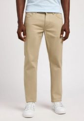 MESKIE SPODNIE MATERIALOWE LEE DAREN ZIP FLY KANSAS CITY KHAKI 112349219. Brązowe spodnie materiałowe męskie Lee, bez wzorów, z materiału. Za 219.99 zł.