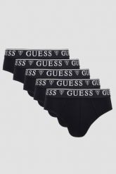 GUESS Zestaw czarnej męskiej bielizny slipy 5 Pack. Czarne slipki męskie Guess, z aplikacjami. W wyprzedaży za 159.99 zł.