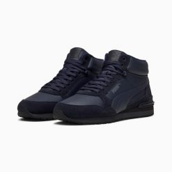 Buty sportowe unisex Puma ST RUNNER V4 MID SD granatowe 40289402 r 41. Niebieskie buty sportowe na co dzień męskie Puma, na zimę, z polaru, bez zapięcia, trekkingowe. Za 242.03 zł.