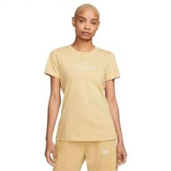 Koszulka treningowa damska Nike DR8977252. Brązowe bluzki damskie Nike, xs, bez wzorów, z bawełny, sportowe, bez kołnierzyka, bez ramiączek. Za 199.99 zł.