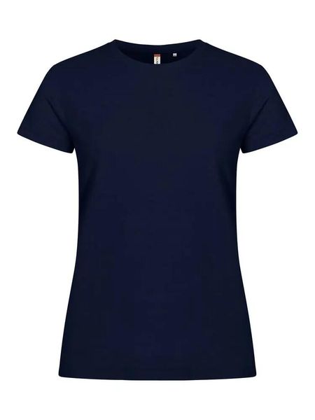 Clique Basic-T Women T-shirt bawełniana, dopasowany krój. Niebieskie t-shirty damskie CLIQUE, xs, bez wzorów, z bawełny, bez kołnierzyka. Za 97.35 zł.