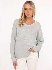 Zwillingsherz Bluza w kolorze szarym rozmiar: S/M. Szare bluzy bez kaptura damskie Zwillingsherz, m. Za 193.70 zł.