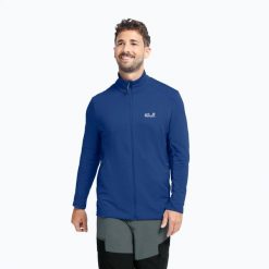 Bluza trekkingowa męska Jack Wolfskin Litestride Full Zip. Niebieskie bluzy bez kaptura męskie Jack Wolfskin, m, z materiału. Za 359.99 zł.