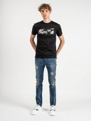 Les Hommes T-shirt | LLT202-717P | Round Neck T-Shirt | Mężczyzna | Czarny. Czarne t-shirty męskie Les Hommes, m, bez wzorów, z bawełny, bez kołnierzyka. W wyprzedaży za 349.00 zł.