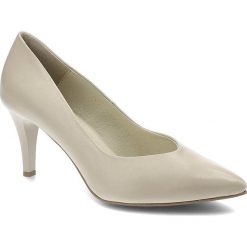Beżowe Czółenka Clasicco Eleganckie Skórzane Buty. Brązowe czółenka damskie Clasicco, bez wzorów, ze skóry, bez obcasa, na obcasie. Za 379.00 zł.